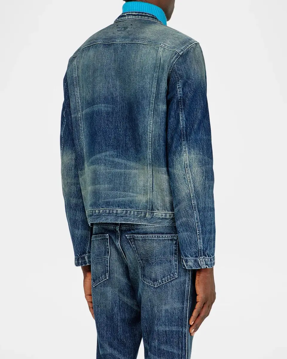 Diesel Men's D-Glory Band-Collar Denim Jacket | Thumbnail 3 Diesel Men's D-Glory Band-Collar Denim Jacket | Thumbnail 3