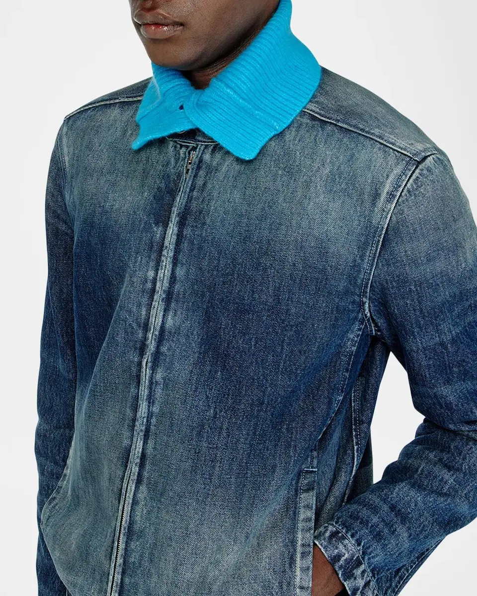 Diesel Men's D-Glory Band-Collar Denim Jacket | Thumbnail 5 Diesel Men's D-Glory Band-Collar Denim Jacket | Thumbnail 5