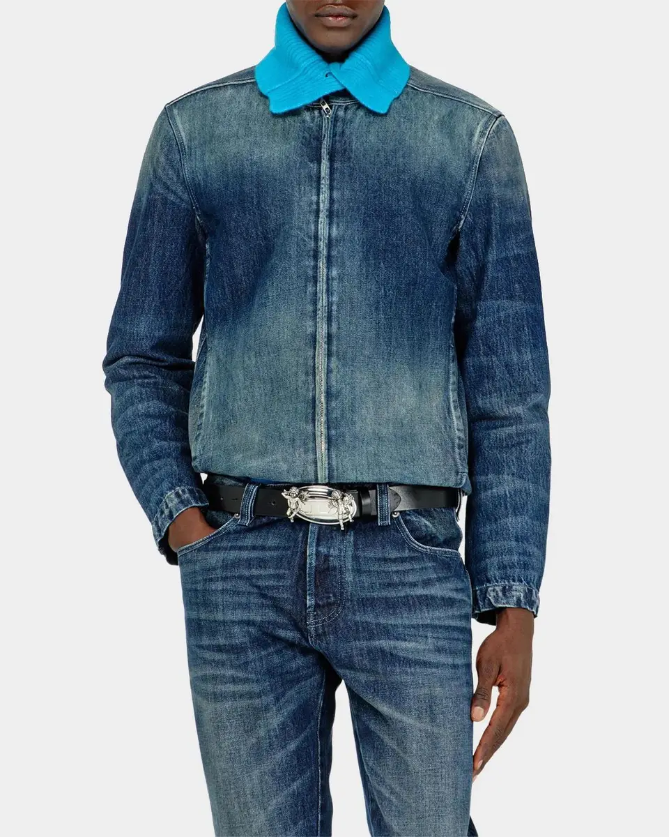 Diesel Men's D-Glory Band-Collar Denim Jacket | Thumbnail 6 Diesel Men's D-Glory Band-Collar Denim Jacket | Thumbnail 6