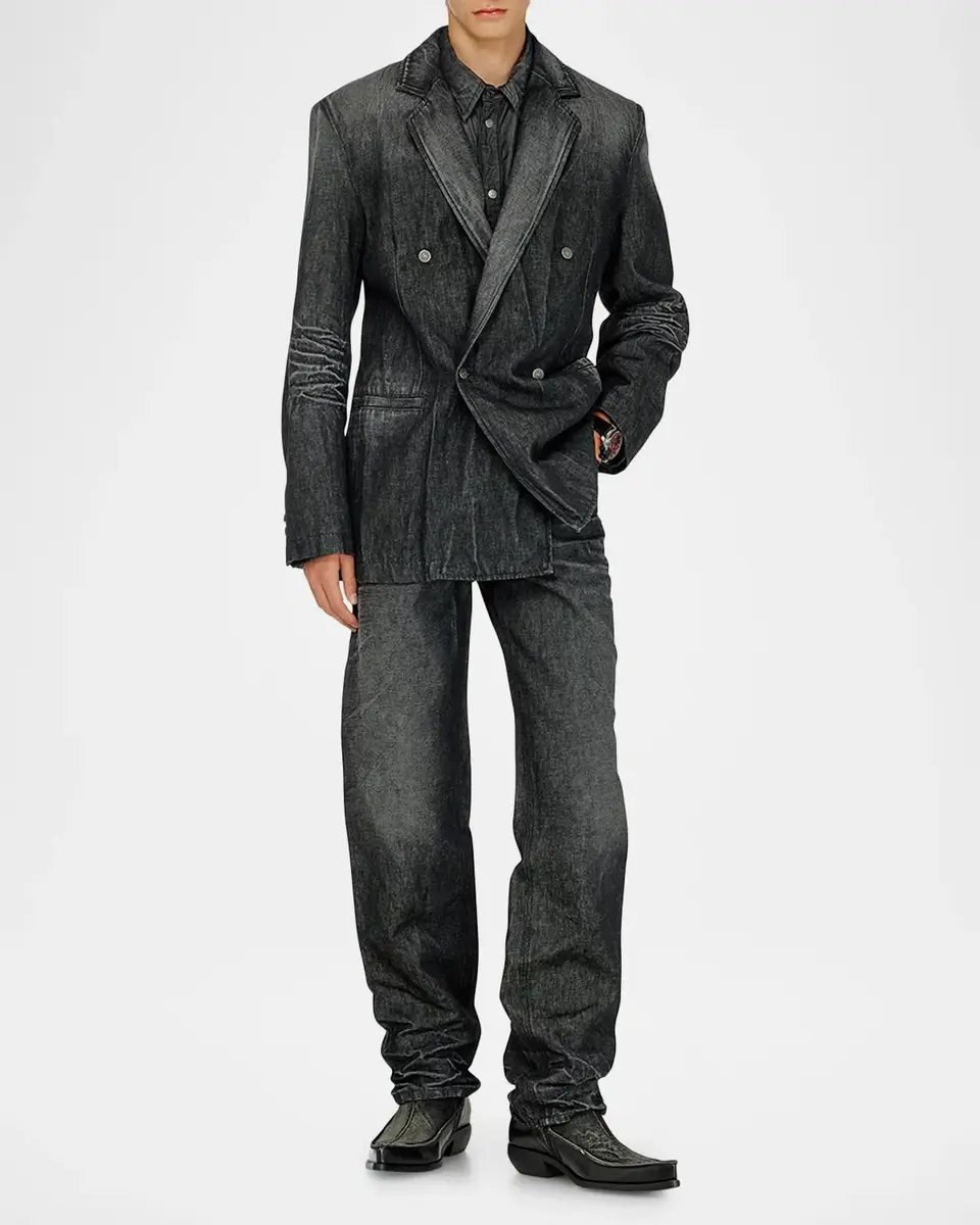 Diesel Men's D-Kot-Fsj Denim Double-Breasted Blazer | Thumbnail 2 Diesel Men's D-Kot-Fsj Denim Double-Breasted Blazer | Thumbnail 2