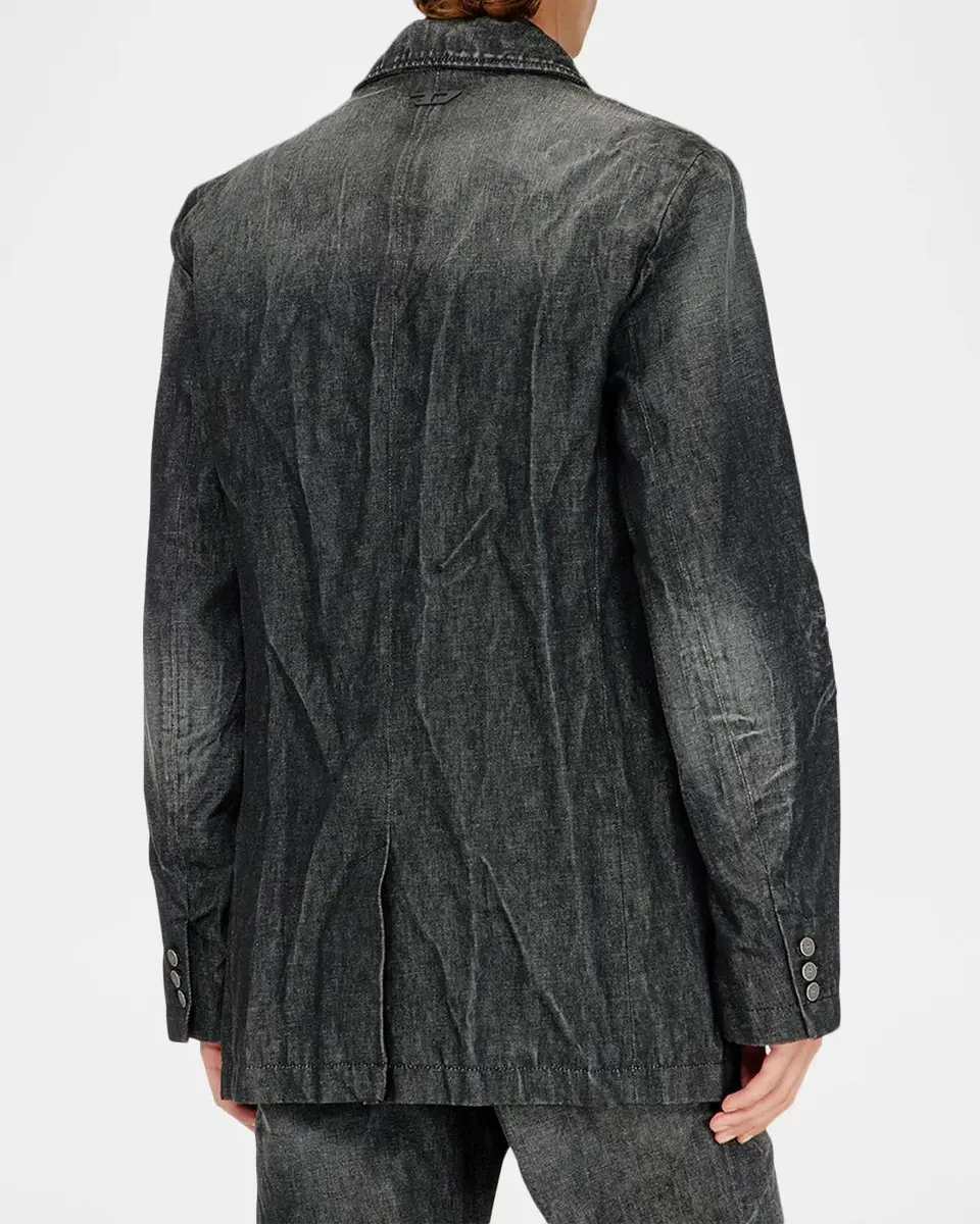 Diesel Men's D-Kot-Fsj Denim Double-Breasted Blazer | Thumbnail 3 Diesel Men's D-Kot-Fsj Denim Double-Breasted Blazer | Thumbnail 3