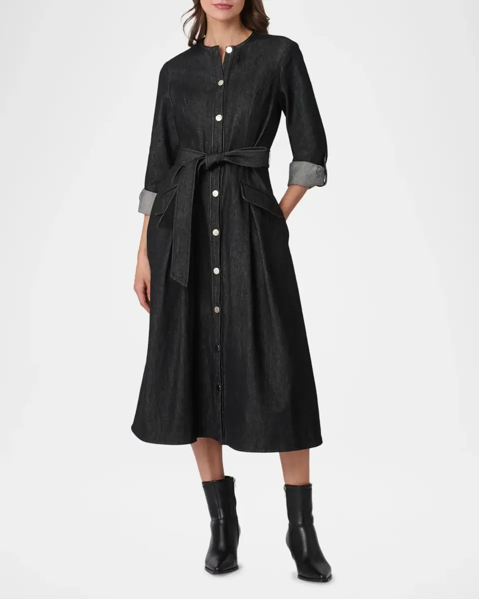 Shoshanna Izzy Button-Front Denim Midi Dress | Thumbnail 2 Shoshanna Izzy Button-Front Denim Midi Dress | Thumbnail 2