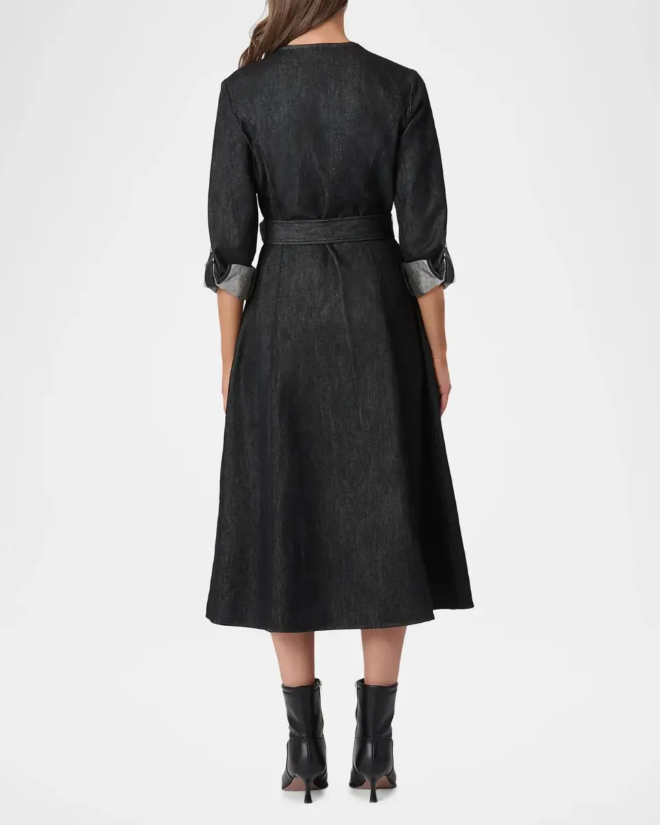 Shoshanna Izzy Button-Front Denim Midi Dress | Thumbnail 3 Shoshanna Izzy Button-Front Denim Midi Dress | Thumbnail 3