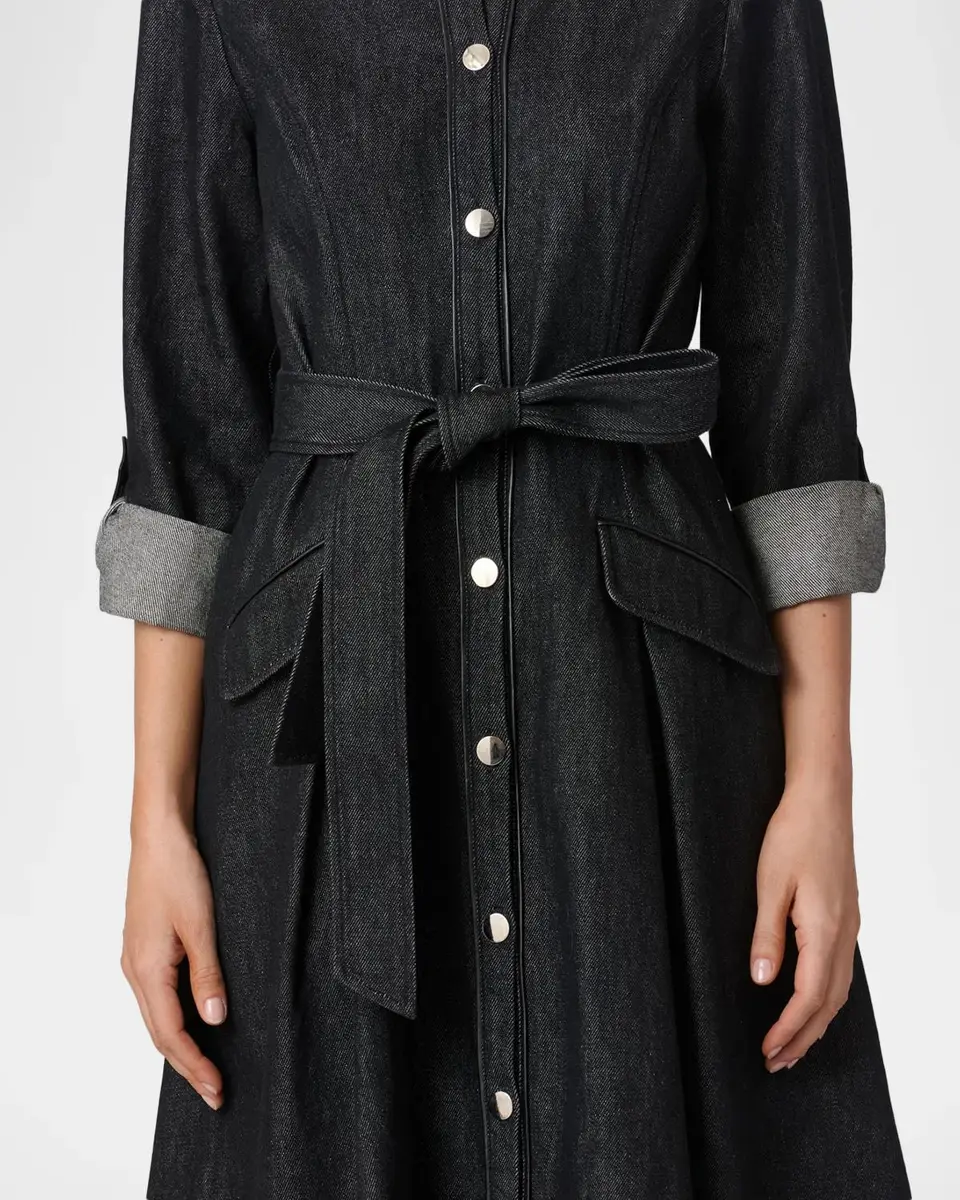 Shoshanna Izzy Button-Front Denim Midi Dress | Thumbnail 4 Shoshanna Izzy Button-Front Denim Midi Dress | Thumbnail 4