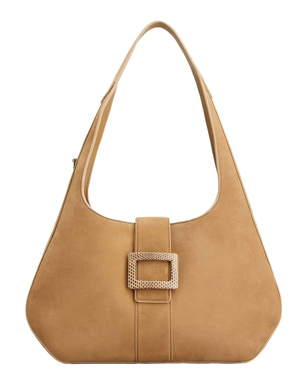 Roger Vivier Belle Vivier Medium Python-Buckle Hobo Bag