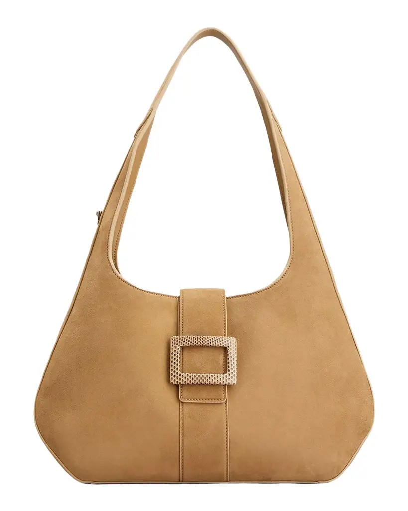 Roger Vivier Belle Vivier Medium Python-Buckle Hobo Bag