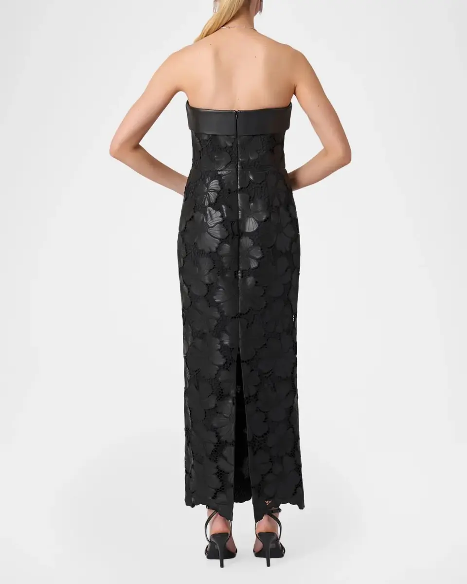 Shoshanna Midnight Serena Cutout Leather Maxi Dress | Thumbnail 3 Shoshanna Midnight Serena Cutout Leather Maxi Dress | Thumbnail 3