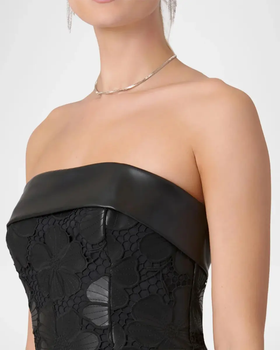 Shoshanna Midnight Serena Cutout Leather Maxi Dress | Thumbnail 4 Shoshanna Midnight Serena Cutout Leather Maxi Dress | Thumbnail 4