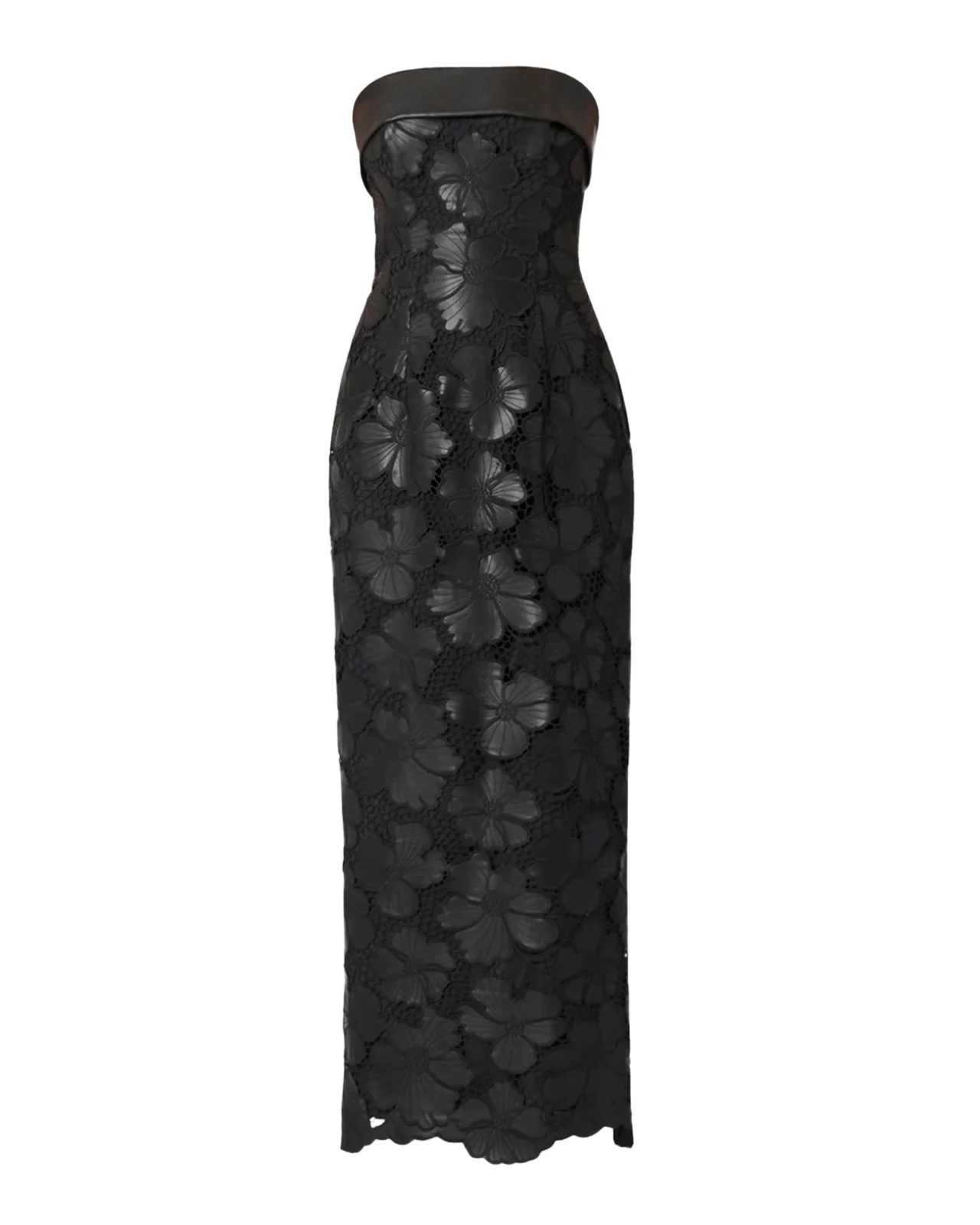 Midnight Serena Cutout Leather Maxi Dress Midnight Serena Cutout Leather Maxi Dress