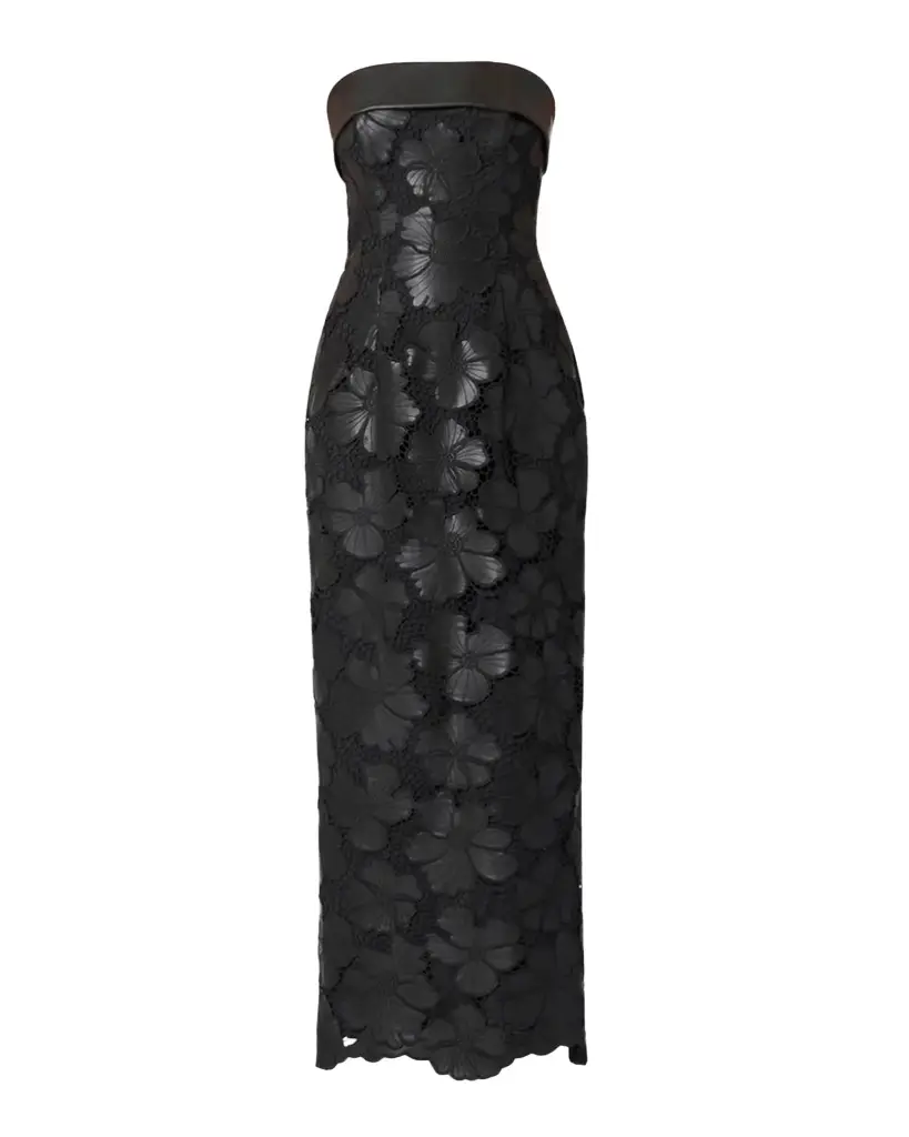 Midnight Serena Cutout Leather Maxi Dress