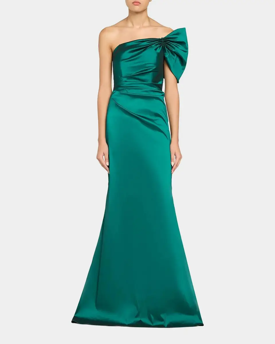 Rickie Freeman for Teri Jon One Shoulder Ruched Taffeta Gown | Thumbnail 2 Rickie Freeman for Teri Jon One Shoulder Ruched Taffeta Gown | Thumbnail 2