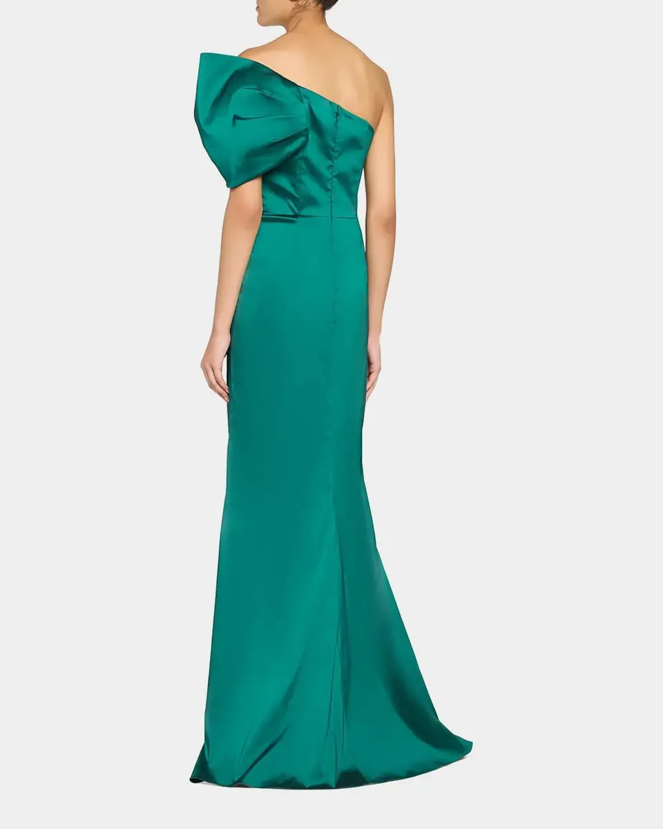 Rickie Freeman for Teri Jon One Shoulder Ruched Taffeta Gown | Thumbnail 3 Rickie Freeman for Teri Jon One Shoulder Ruched Taffeta Gown | Thumbnail 3