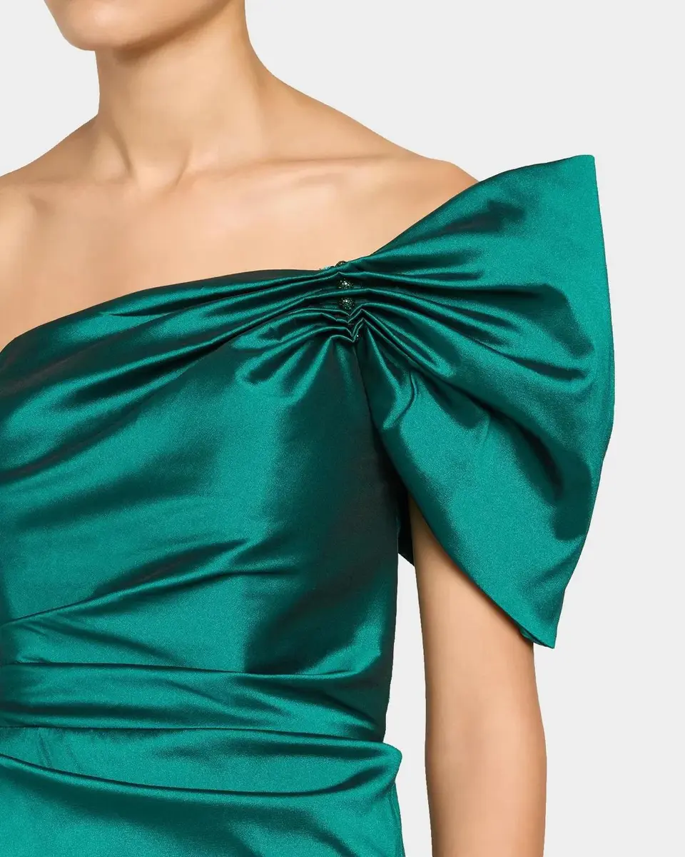 Rickie Freeman for Teri Jon One Shoulder Ruched Taffeta Gown | Thumbnail 5 Rickie Freeman for Teri Jon One Shoulder Ruched Taffeta Gown | Thumbnail 5
