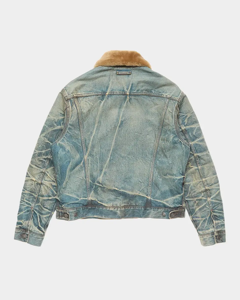 Acne Studios Men's J-Rion Shearling-Trimmed Denim Trucker Jacket | Thumbnail 3 Acne Studios Men's J-Rion Shearling-Trimmed Denim Trucker Jacket | Thumbnail 3