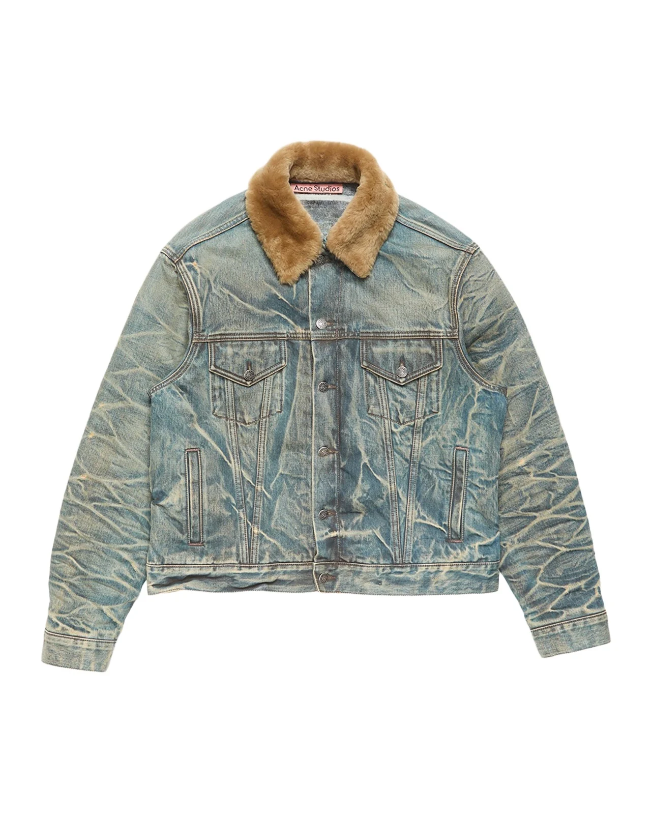 Acne Studios Men's J-Rion Shearling-Trimmed Denim Trucker Jacket