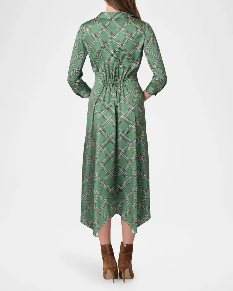 Shoshanna Laine Plaid Charmeuse Midi Shirtdress | Thumbnail 3 Shoshanna Laine Plaid Charmeuse Midi Shirtdress | Thumbnail 3