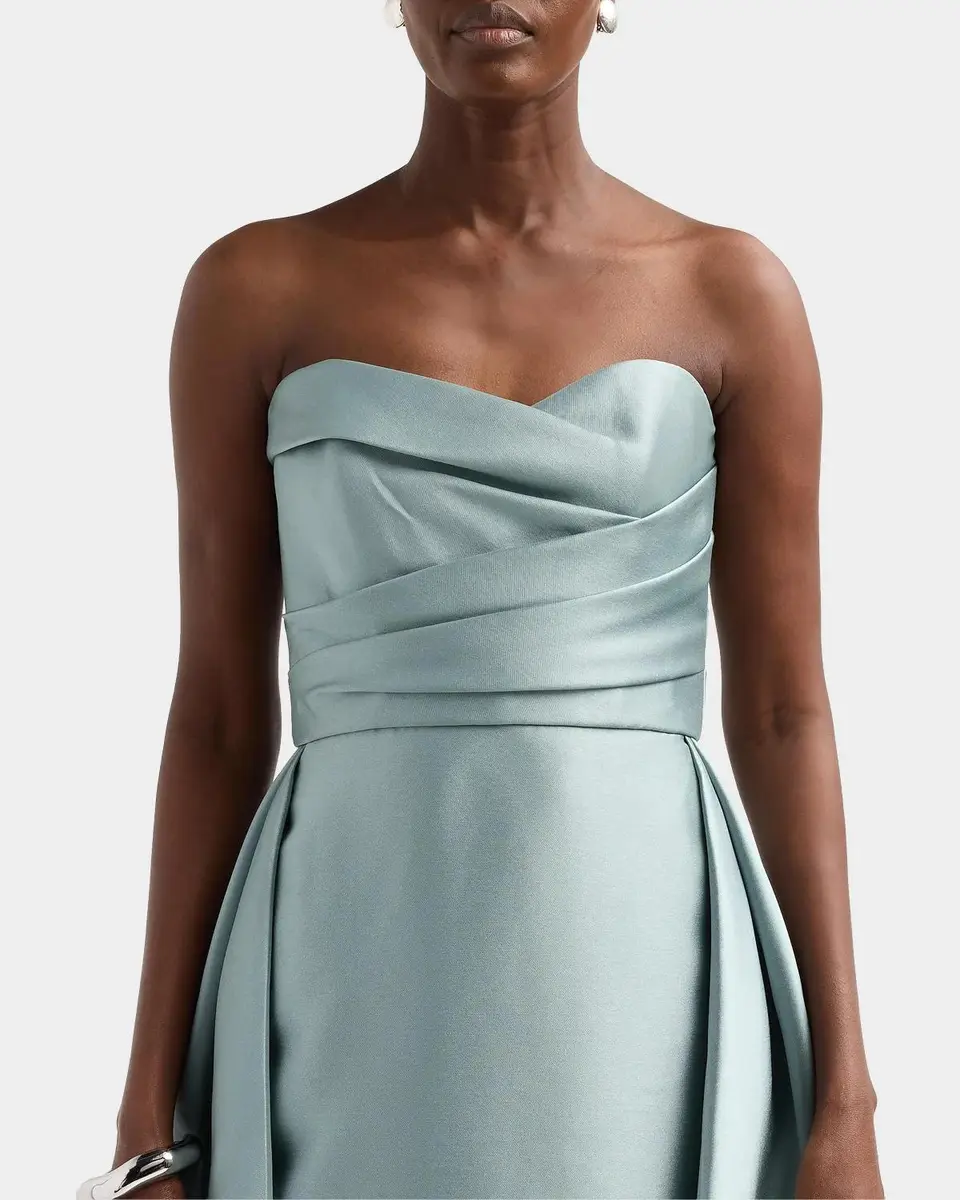 Amsale Mikado Draped Column Gown | Thumbnail 5 Amsale Mikado Draped Column Gown | Thumbnail 5