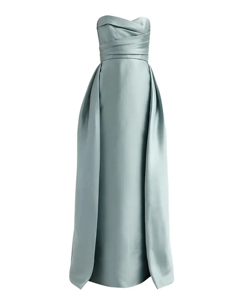 Amsale Mikado Draped Column Gown