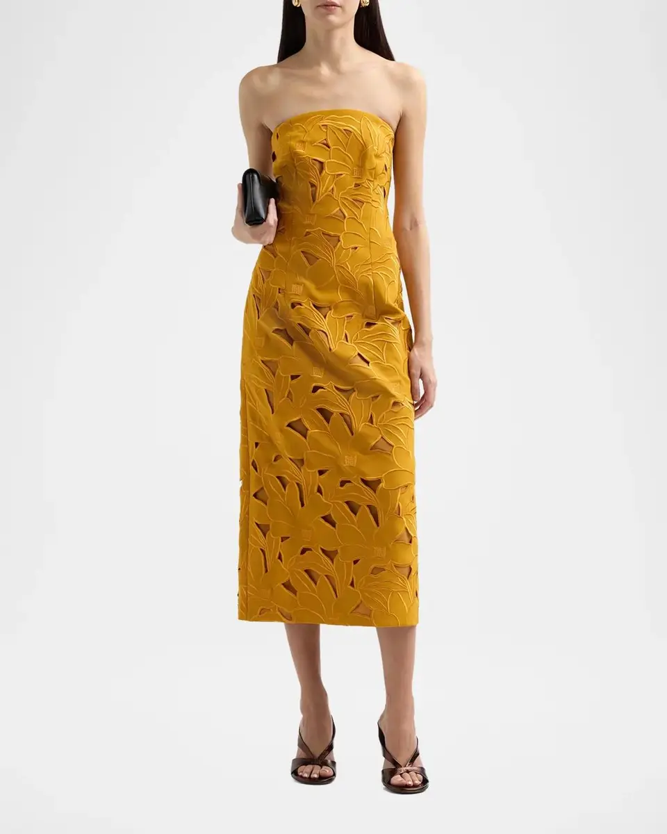SACHIN & BABI Pamela Embroidered Strapless Midi Dress | Thumbnail 2