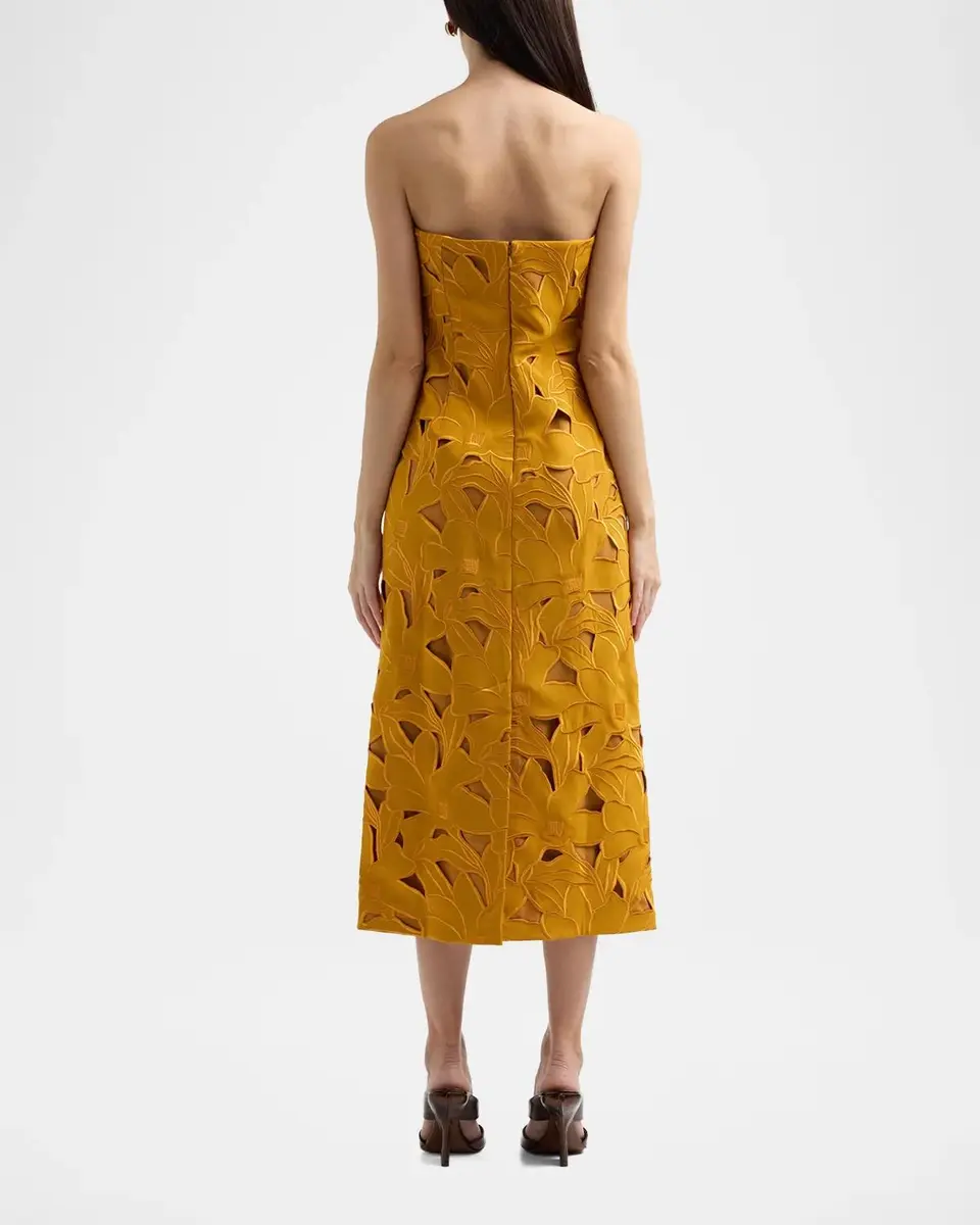 SACHIN & BABI Pamela Embroidered Strapless Midi Dress | Thumbnail 3