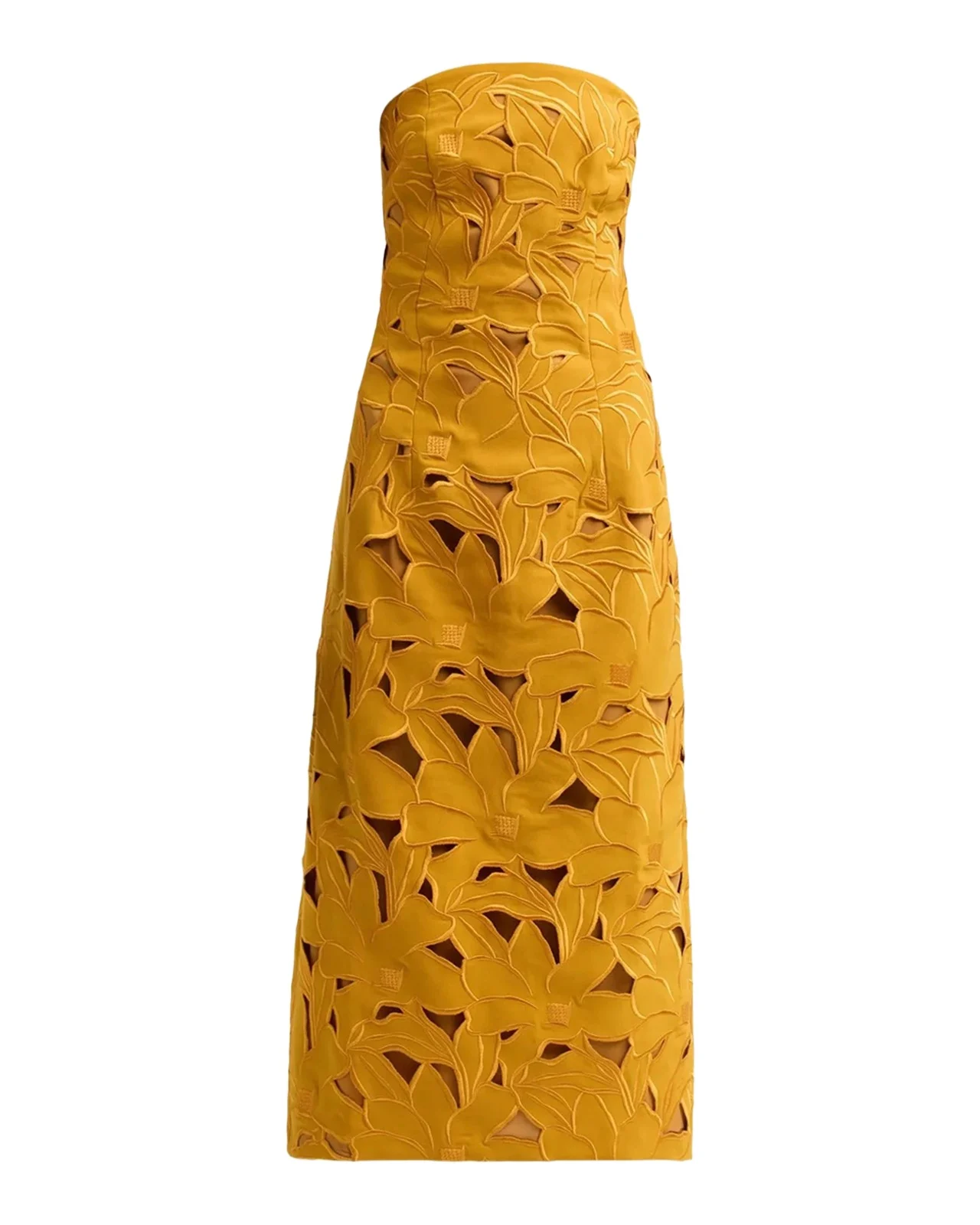 SACHIN & BABI Pamela Embroidered Strapless Midi Dress