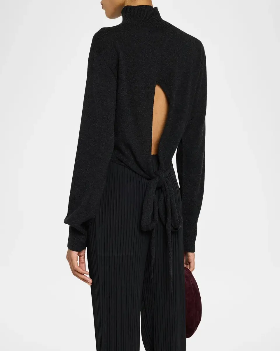 Issey Miyake Back-Tie Cutout Silk-Cashmere Knit Top | Thumbnail 3 Issey Miyake Back-Tie Cutout Silk-Cashmere Knit Top | Thumbnail 3