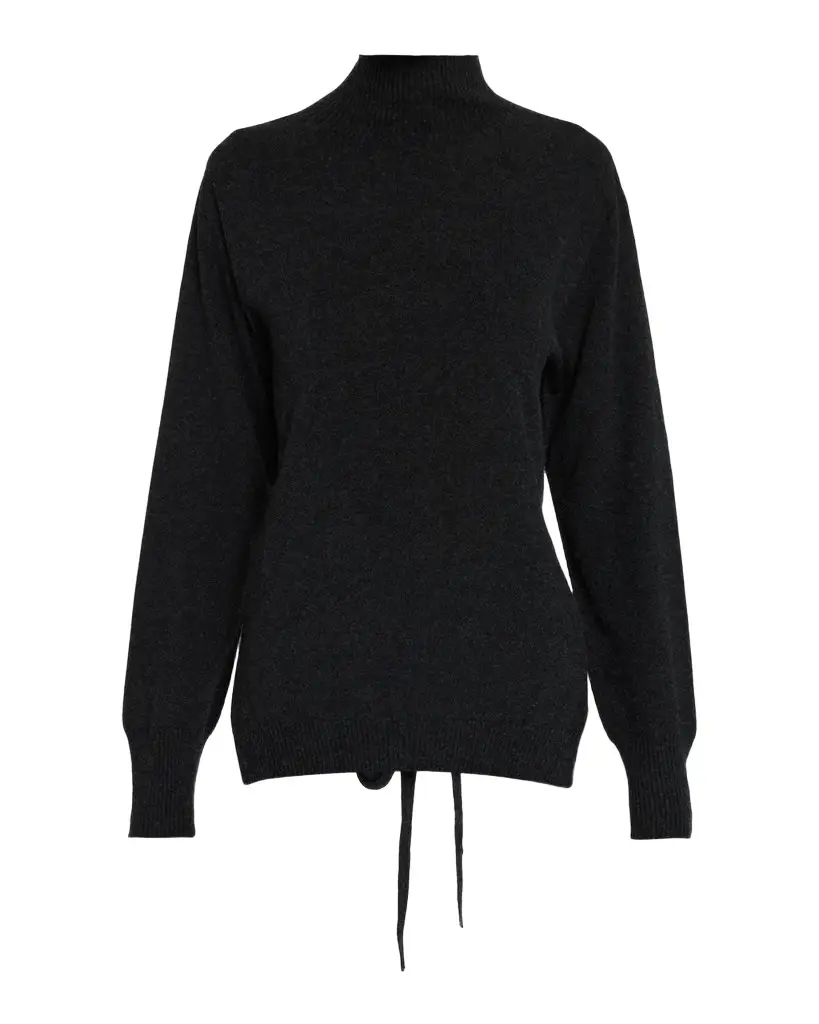 Back-Tie Cutout Silk-Cashmere Knit Top