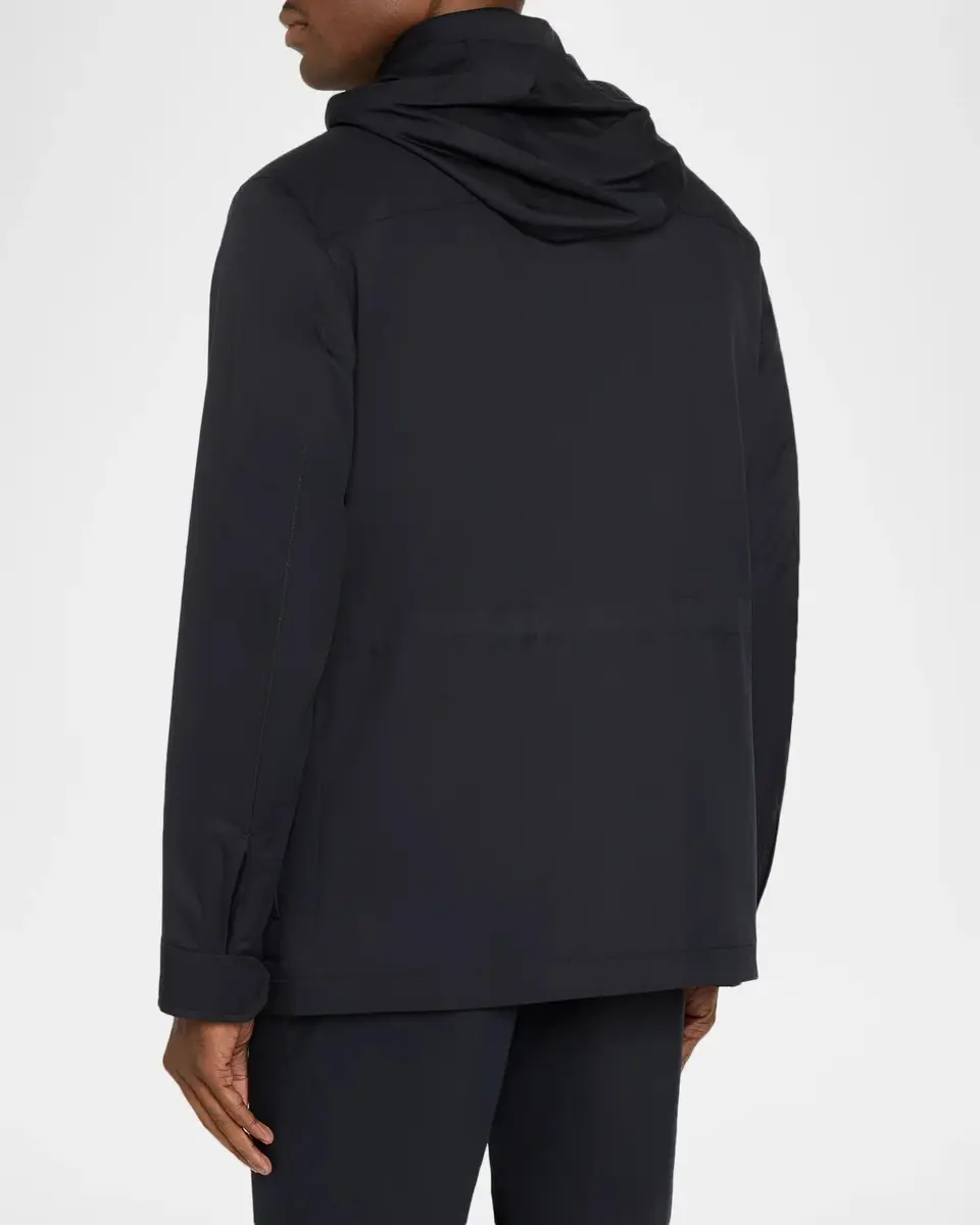 Zegna Men's Motorin Water-Repellent Hooded Car Coat | Thumbnail 3 Zegna Men's Motorin Water-Repellent Hooded Car Coat | Thumbnail 3