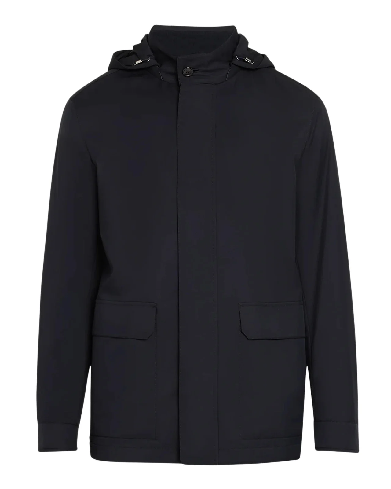 Zegna Men's Motorin Water-Repellent Hooded Car Coat