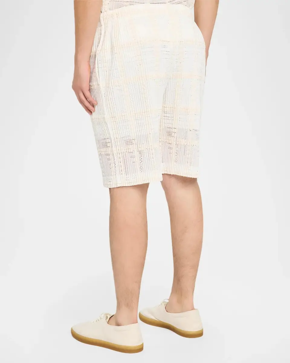 Homme Plissé Issey Miyake Men's Lace Grid Pleated Shorts | Thumbnail 3 Homme Plissé Issey Miyake Men's Lace Grid Pleated Shorts | Thumbnail 3