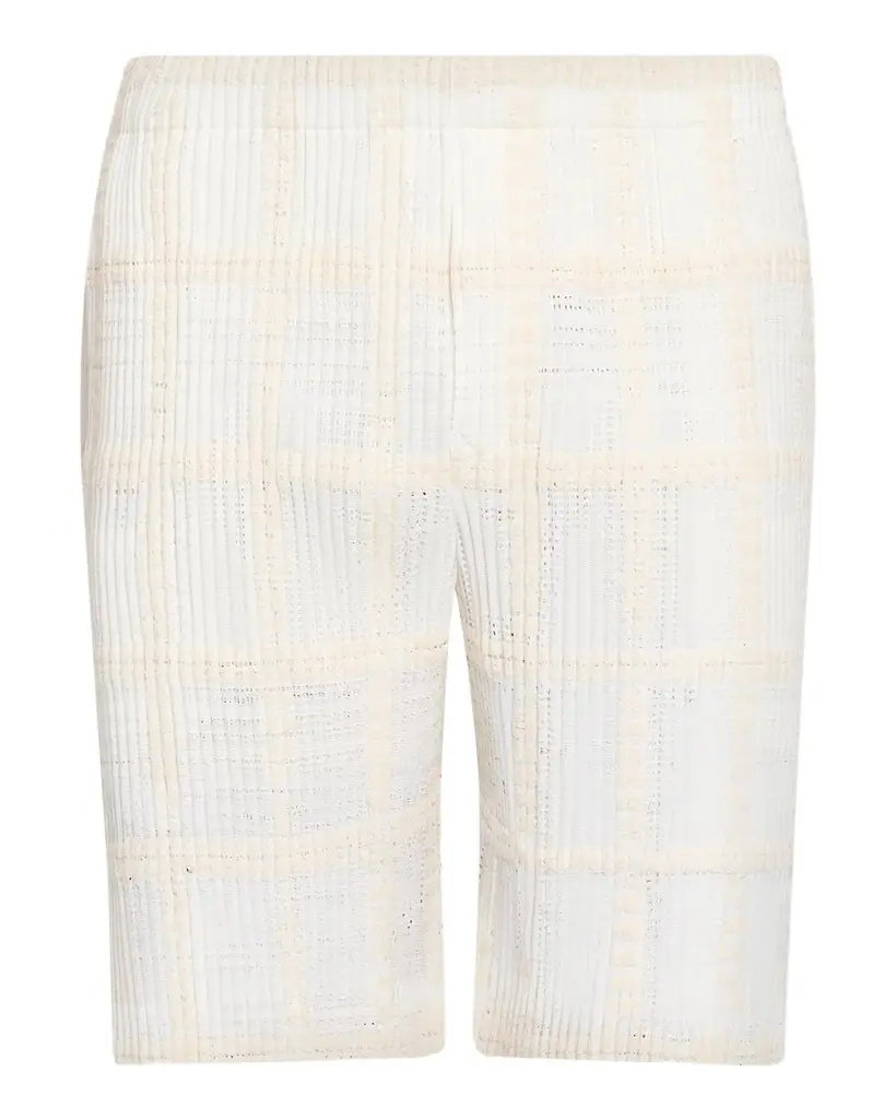 Homme Plissé Issey Miyake Men's Lace Grid Pleated Shorts