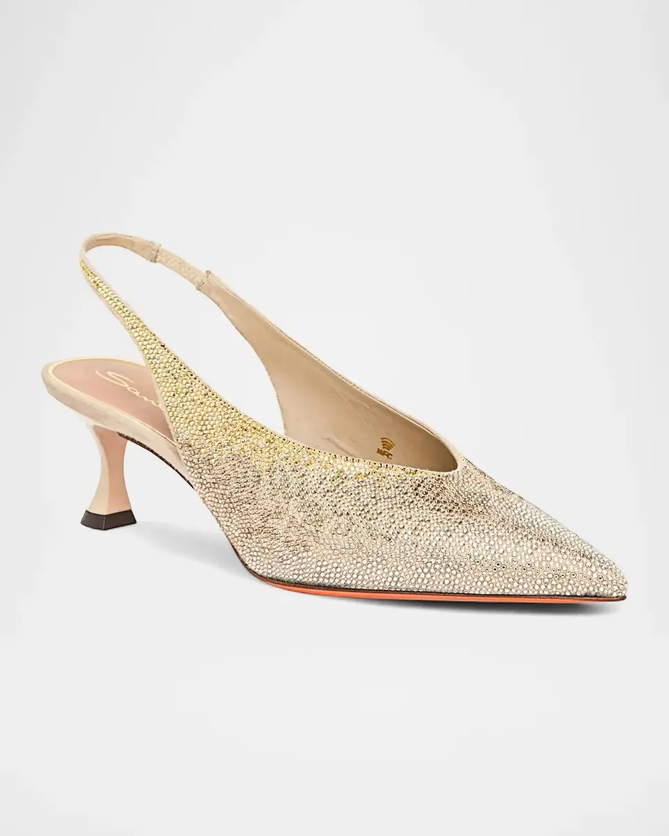 Santoni 55mm Embellished Leather Slingback Pumps | Thumbnail 5 Santoni 55mm Embellished Leather Slingback Pumps | Thumbnail 5