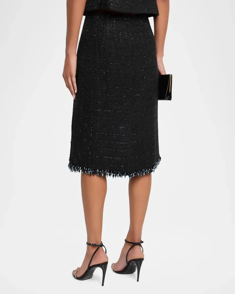 Ungaro Alma Beaded Fringe Tweed Midi Skirt | Thumbnail 3 Ungaro Alma Beaded Fringe Tweed Midi Skirt | Thumbnail 3