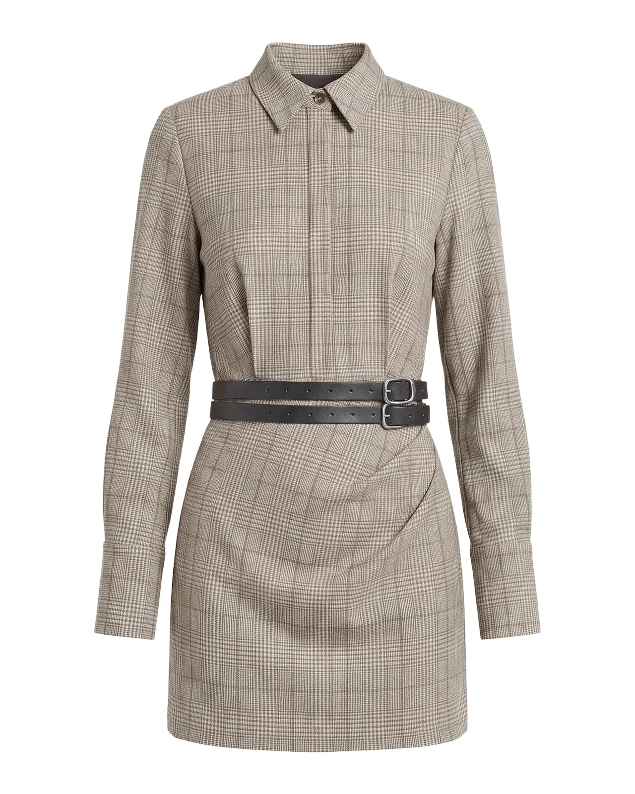 Elowen Belted Glen Check Mini Shirtdress Elowen Belted Glen Check Mini Shirtdress