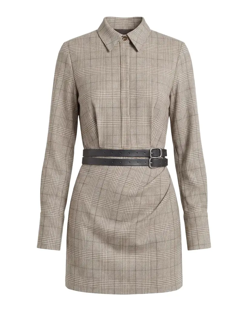 Elowen Belted Glen Check Mini Shirtdress Elowen Belted Glen Check Mini Shirtdress