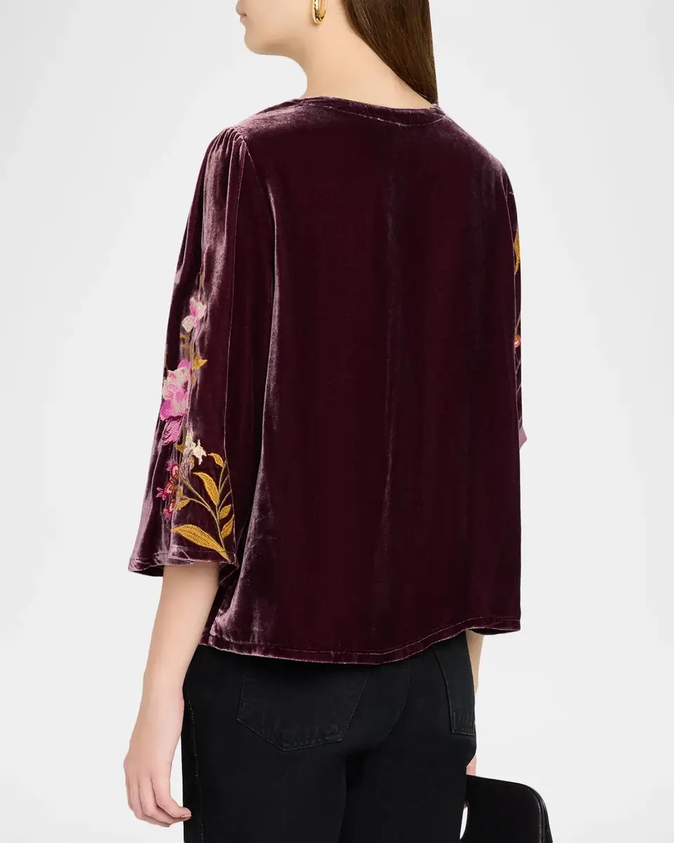 Johnny Was Floral-Embroidered Velvet Bolero | Thumbnail 3 Johnny Was Floral-Embroidered Velvet Bolero | Thumbnail 3