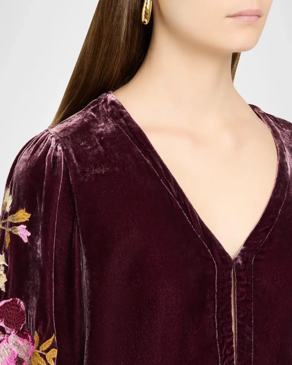 Johnny Was Floral-Embroidered Velvet Bolero | Thumbnail 5 Johnny Was Floral-Embroidered Velvet Bolero | Thumbnail 5