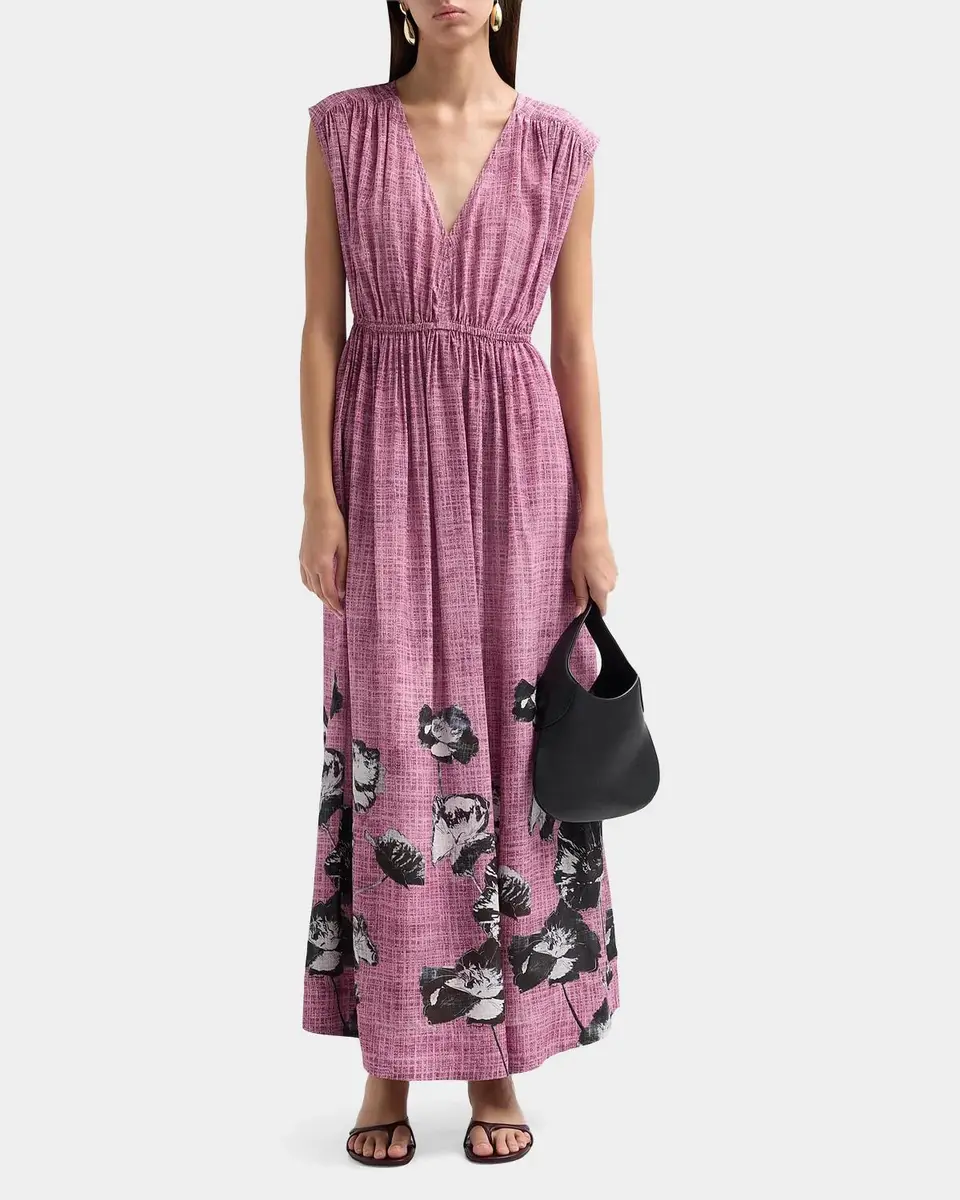 Johnny Was Monade Ruched Floral Silk Maxi Dress | Thumbnail 2