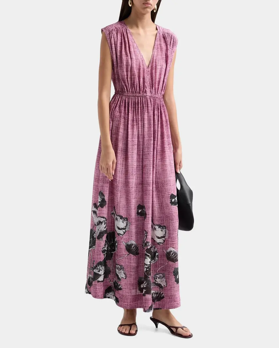 Johnny Was Monade Ruched Floral Silk Maxi Dress | Thumbnail 4