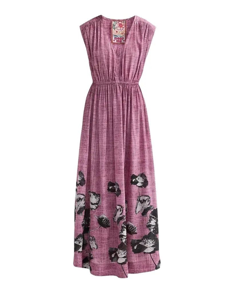 Monade Ruched Floral Silk Maxi Dress Monade Ruched Floral Silk Maxi Dress