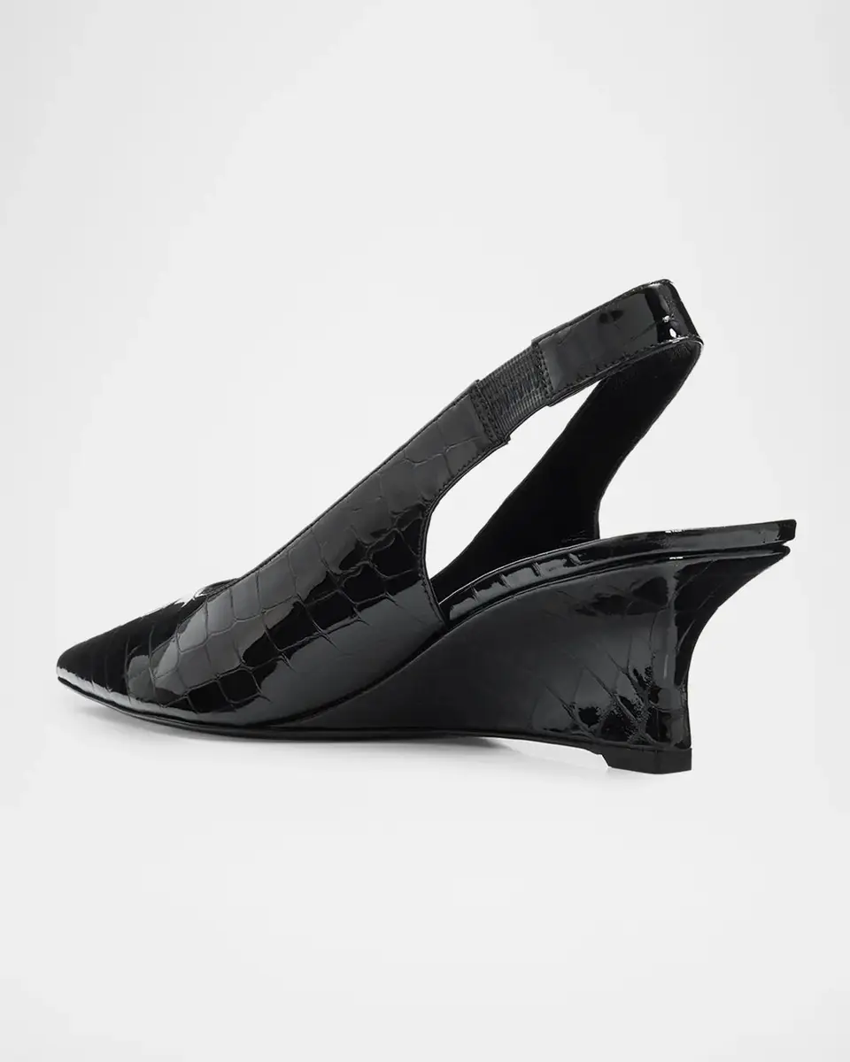 Stuart Weitzman Vinnie 50MM Croc-Embossed Leather Slingback Sandals | Thumbnail 2 Stuart Weitzman Vinnie 50MM Croc-Embossed Leather Slingback Sandals | Thumbnail 2
