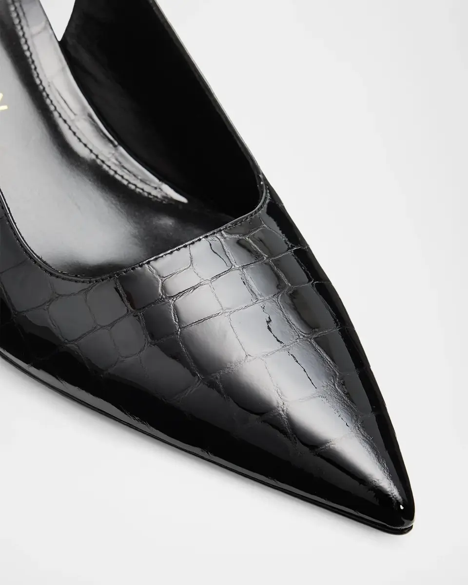 Stuart Weitzman Vinnie 50MM Croc-Embossed Leather Slingback Sandals | Thumbnail 4 Stuart Weitzman Vinnie 50MM Croc-Embossed Leather Slingback Sandals | Thumbnail 4
