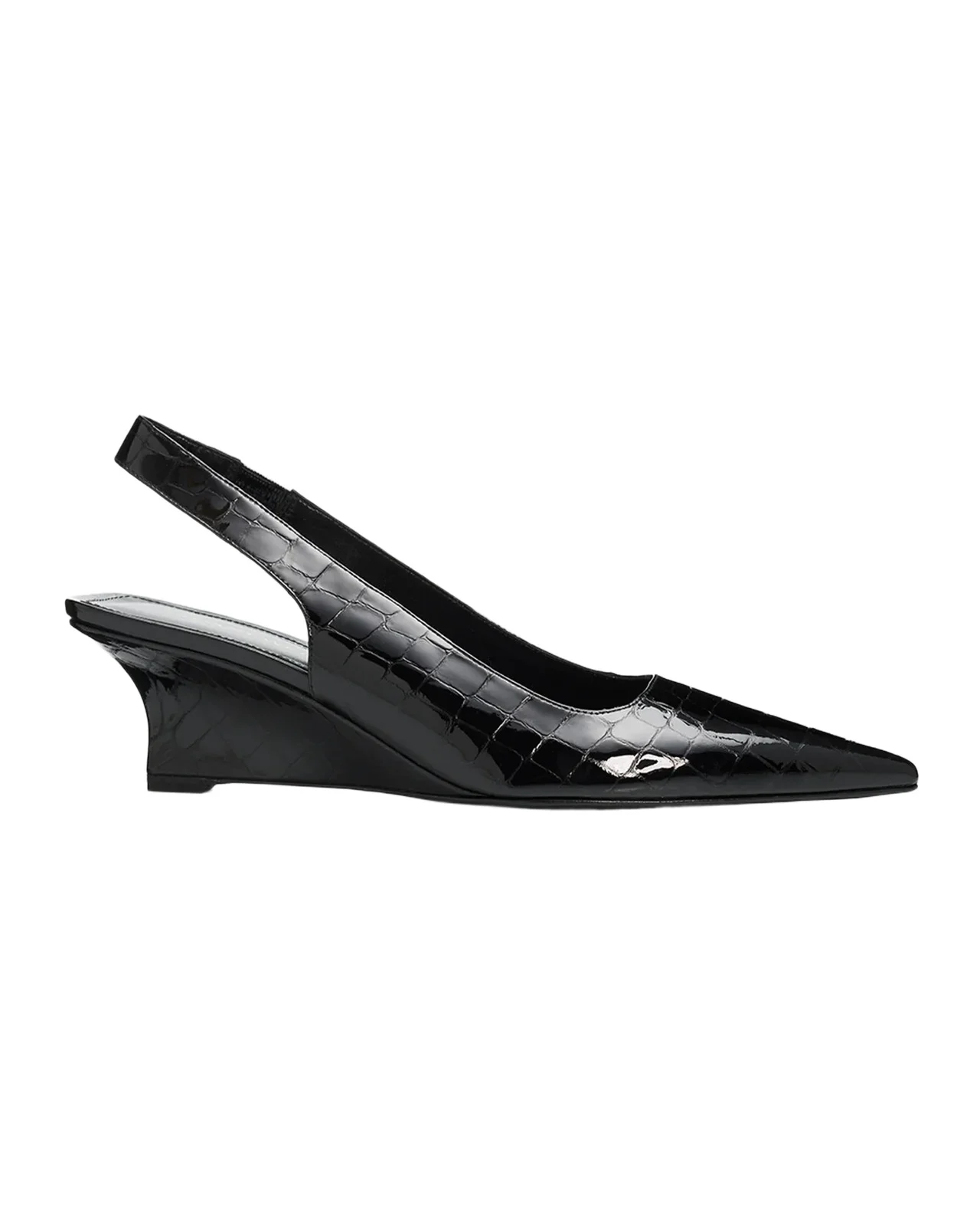 Stuart Weitzman Vinnie 50MM Croc-Embossed Leather Slingback Sandals