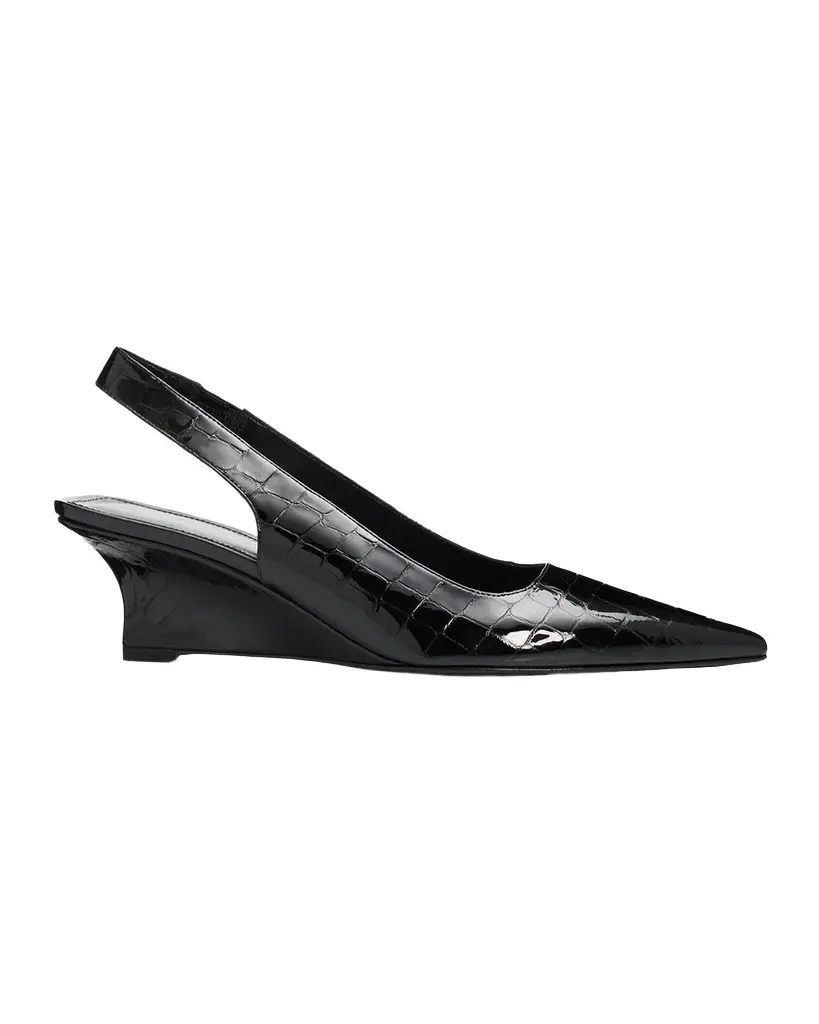 Vinnie 50MM Croc-Embossed Leather Slingback Sandals Vinnie 50MM Croc-Embossed Leather Slingback Sandals