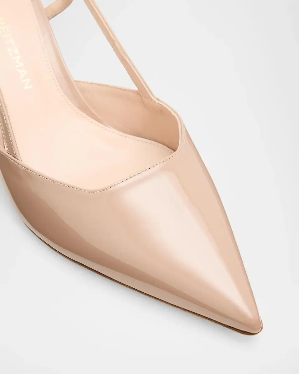 Stuart Weitzman 50mm Vinnie Patent Leather Kitten Slingback Pumps | Thumbnail 4 Stuart Weitzman 50mm Vinnie Patent Leather Kitten Slingback Pumps | Thumbnail 4