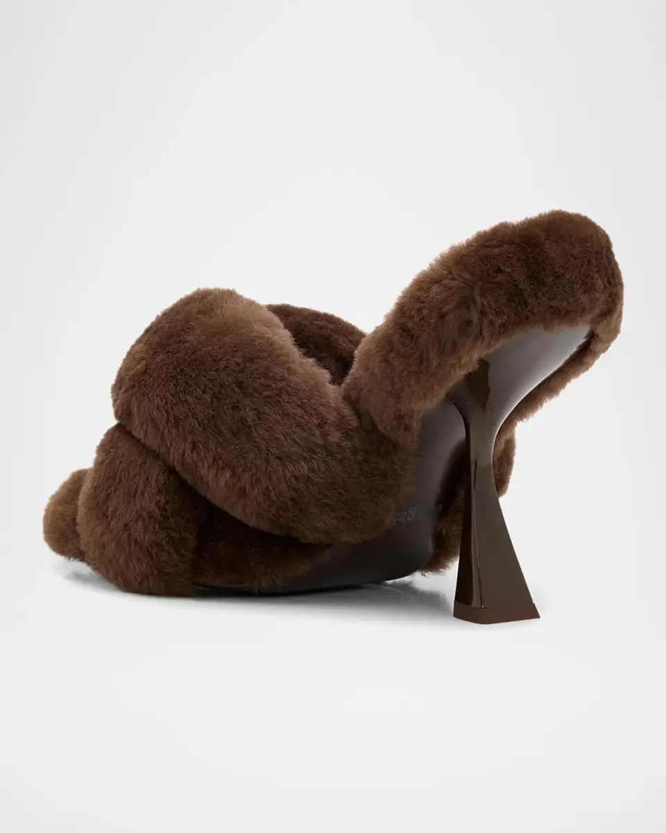 Cult Gaia Zabelle 100MM Shearling Sandals | Thumbnail 4 Cult Gaia Zabelle 100MM Shearling Sandals | Thumbnail 4