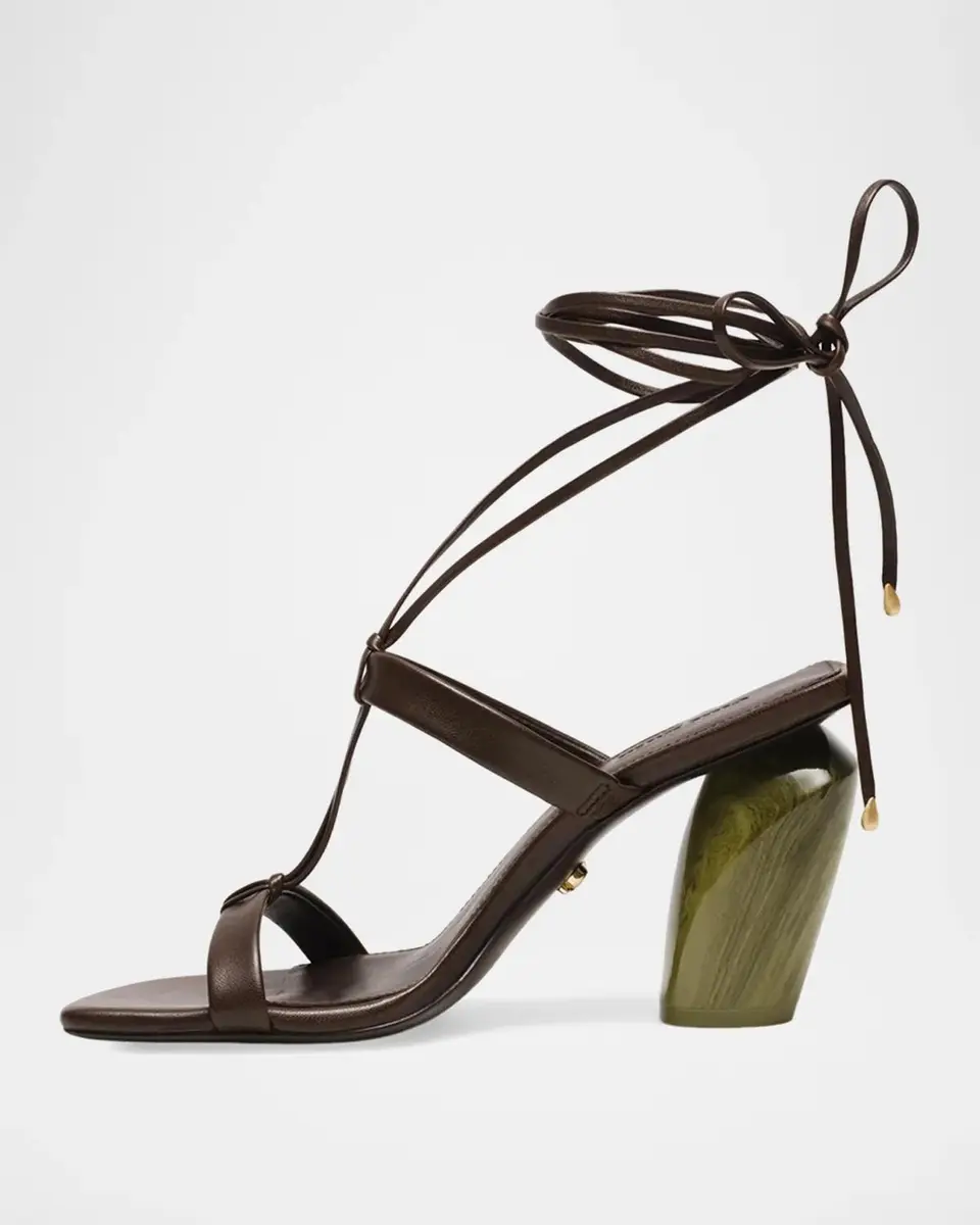 Cult Gaia Bri 90MM Strappy Jade Heel Sandals | Thumbnail 4 Cult Gaia Bri 90MM Strappy Jade Heel Sandals | Thumbnail 4