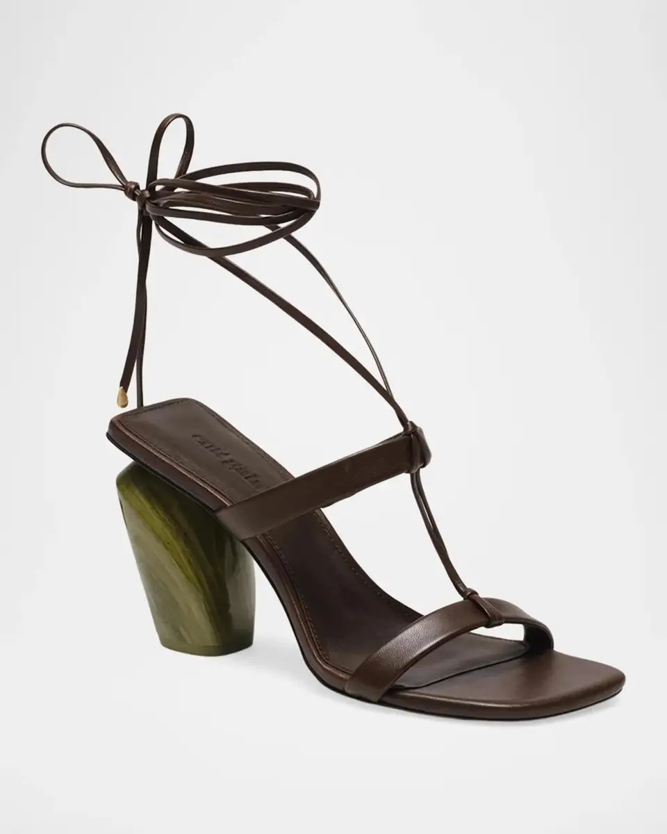 Cult Gaia Bri 90MM Strappy Jade Heel Sandals | Thumbnail 5 Cult Gaia Bri 90MM Strappy Jade Heel Sandals | Thumbnail 5