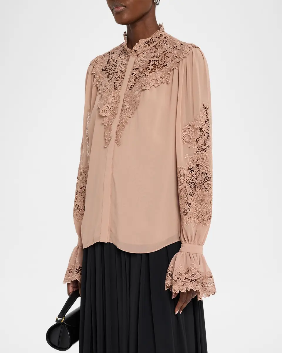 Kobi Halperin West Lace-Inset Ruffle Blouse | Thumbnail 4 Kobi Halperin West Lace-Inset Ruffle Blouse | Thumbnail 4