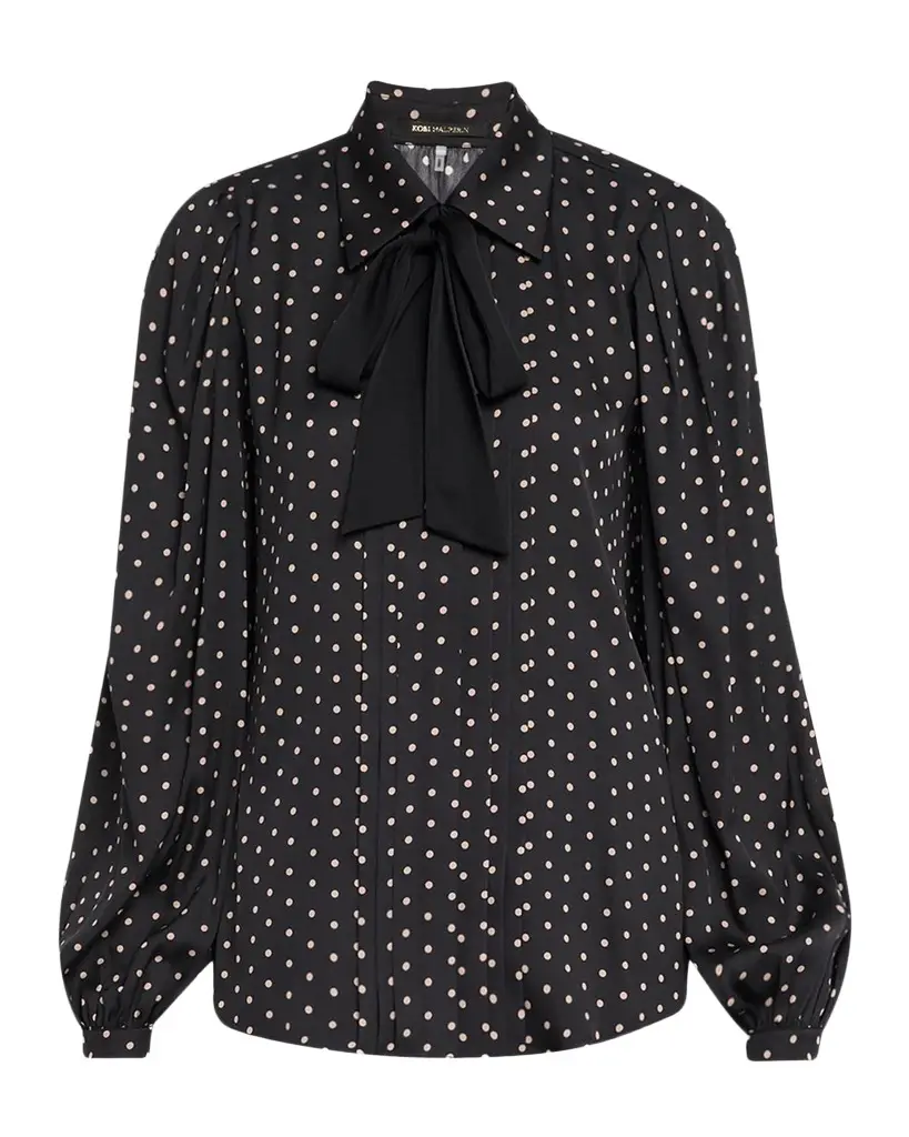 Kobi Halperin Julian Polka Dot Silk-Blend Blouse